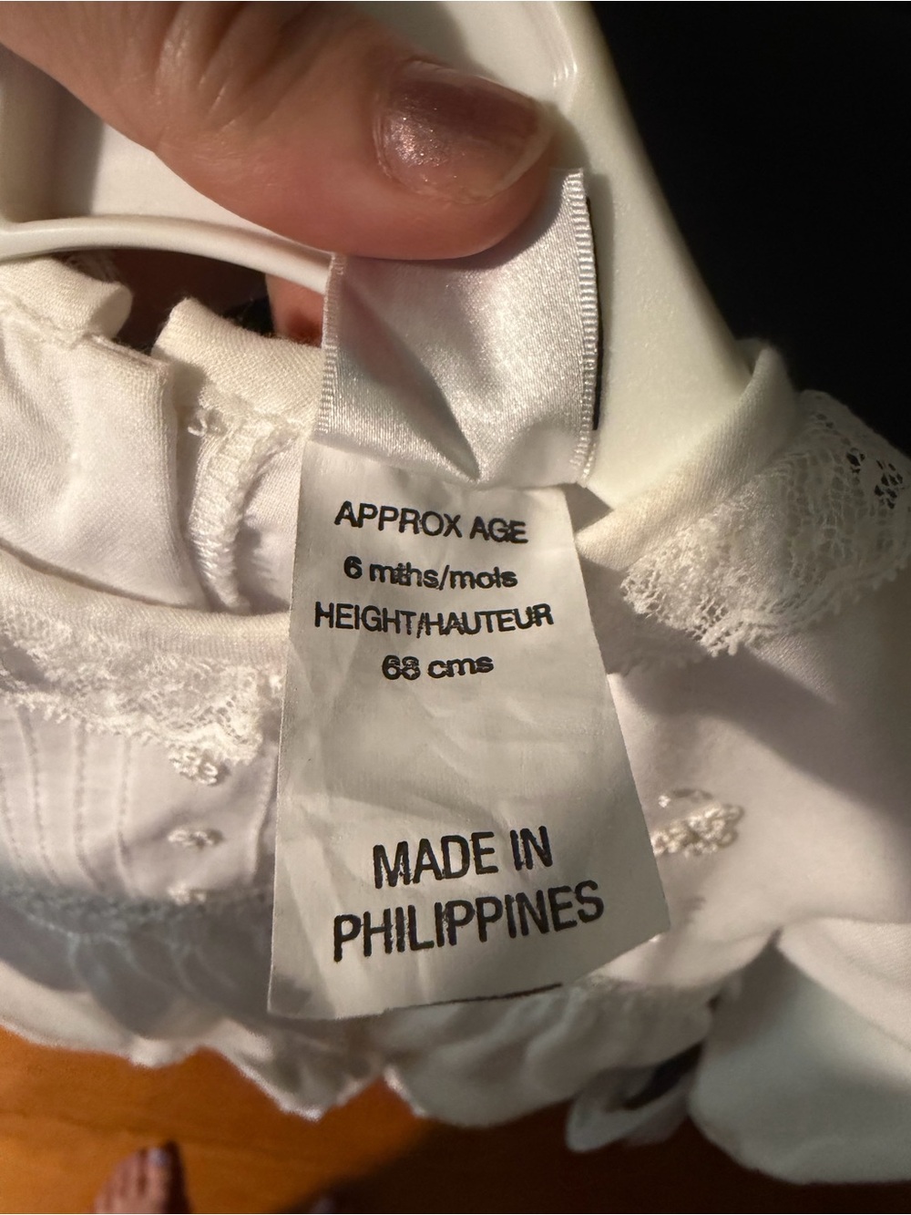 White Smocked Long Formal Dress for baby girl (6 mths) - Picture 6 of 8